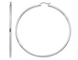 Extra Large 14K White Gold Hoop Earrings 2 2/5 Inches
